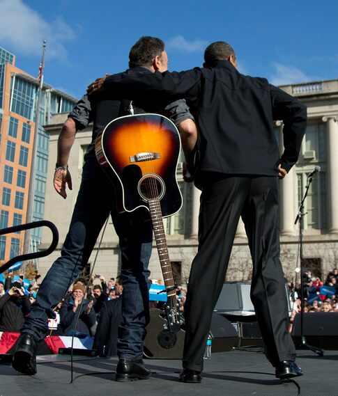 La rock star e presidente di Madison, Wisconsin, nel novembre 2012 quando Barack Obama ha fatto campagna per la rielezione.