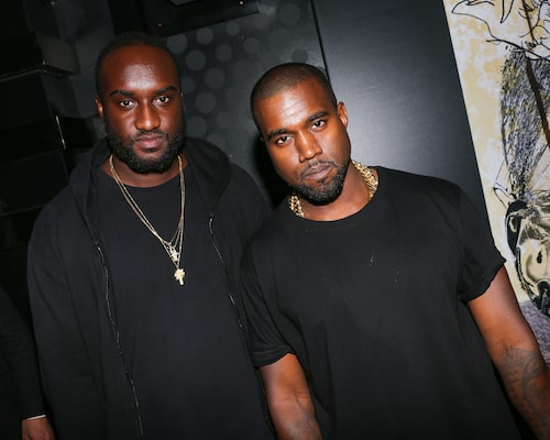 Virgil Abloh e Kanye West alla Paris Fashion Week 2012.