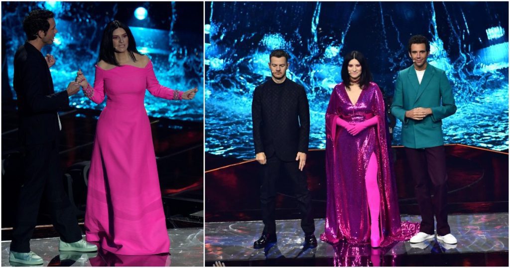 Eurovision 2022, l'eleganza audace di Laura Pausini in Valentin Pink...