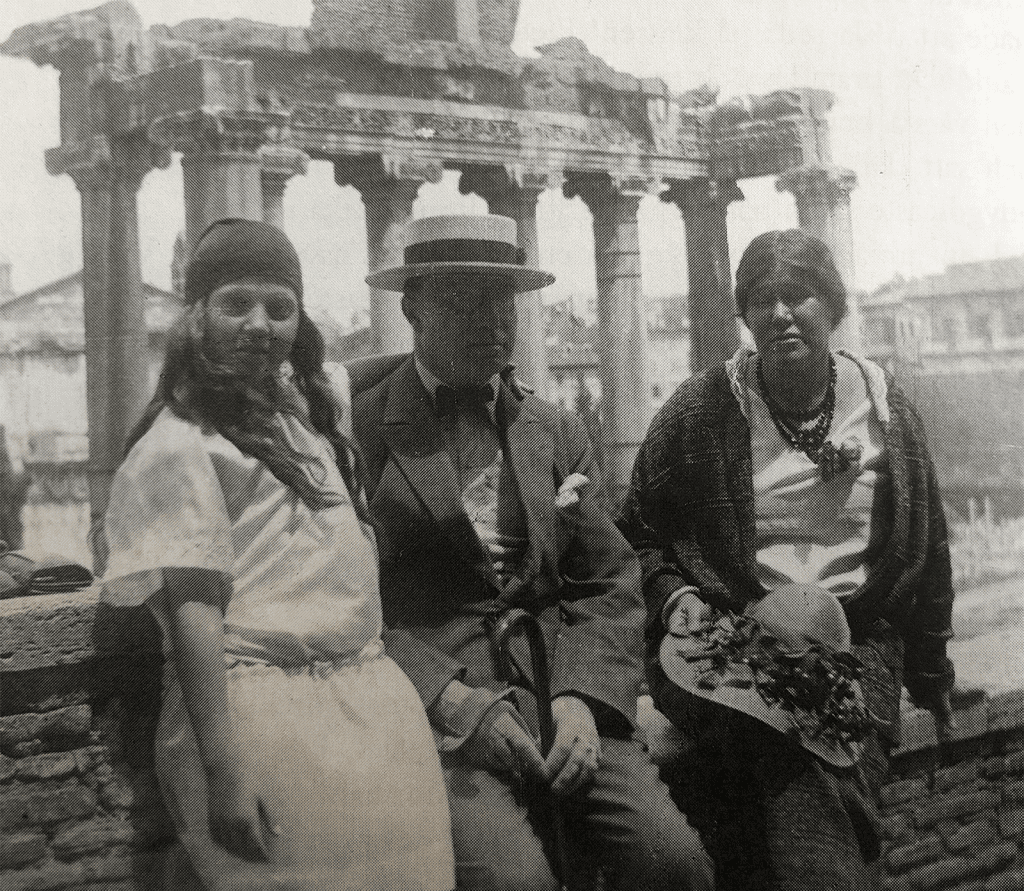 Famiglia con Rhea Wagner, Ellen Ridelius e Harald Wagner in viaggio a Roma.