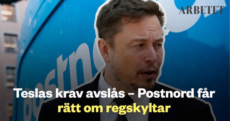 L’affermazione di Tesla secondo cui Postnord ha ragione riguardo alle targhe è respinta