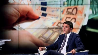 Il primo ministro Matteo Renzi alla televisione italiana il 9 settembre 2014