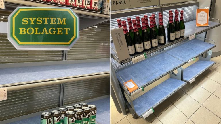 Gli scaffali sono vuoti dopo l'attacco informatico a Systembolaget |  Svezia