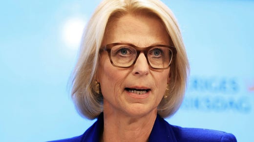 Il ministro delle Finanze Elisabeth Svantesson (M).