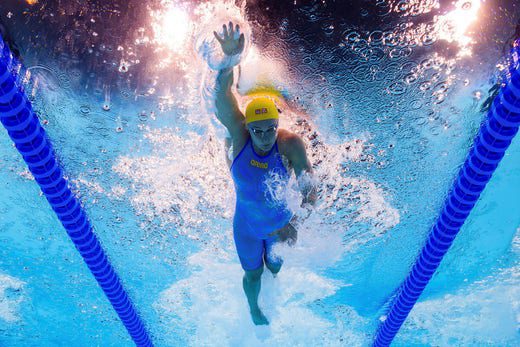 Sarah Sjostrom durante la finale olimpica dei 100 metri stile libero.