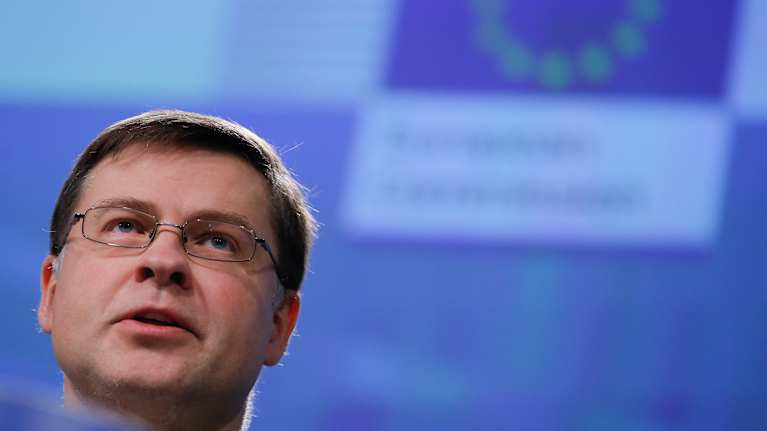 Il vicepresidente della Commissione europea Valdis Dombrovskis.